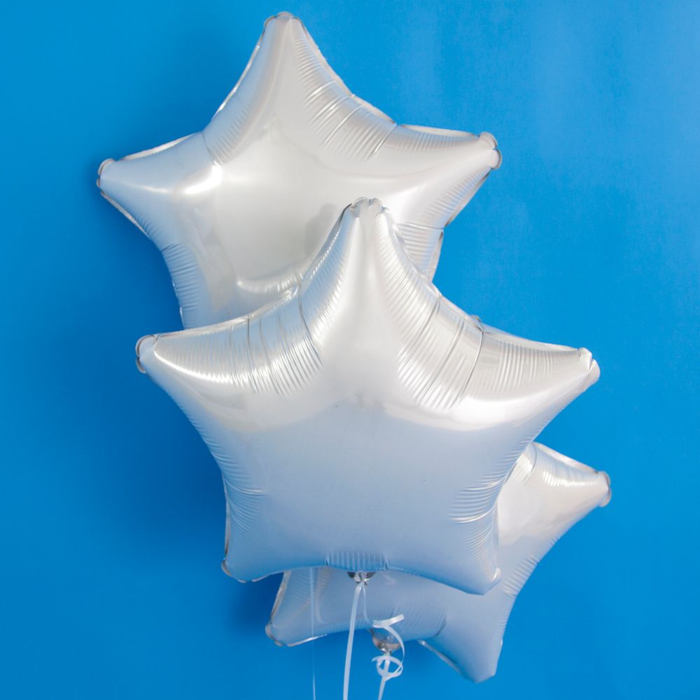 Шар (18"/46 см) Звезда, Белый блеск 1 шт.