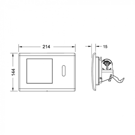 Металлическая панель смыва для унитаза TECEplanus с ИК-сенсором, батарея 6 В, (нержавеющая сталь сатин)