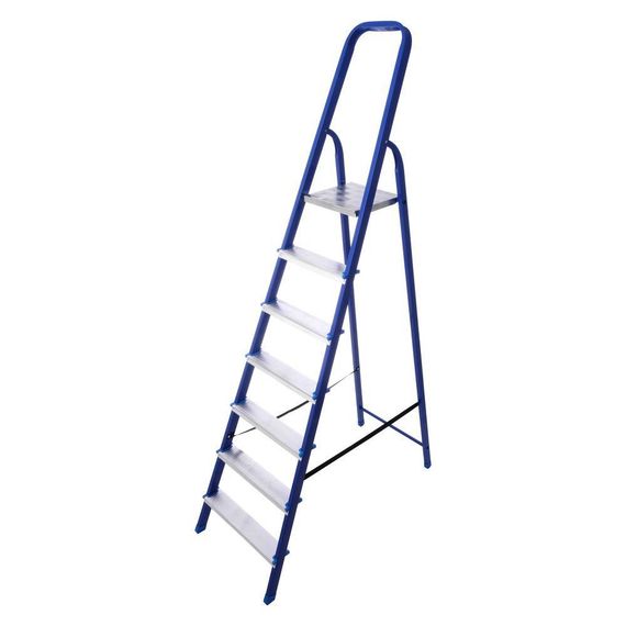 Стремянка стальная STAIRS односекционная с алюминиевыми ступенями 7 ступеней (CS07)