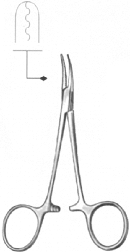 ВР- З-69 # Зажим кровоостанавливающий зубчатый изогнутый 1, 158 мм
