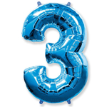 Шар фольгированный Цифра 3 101 см (Синий)