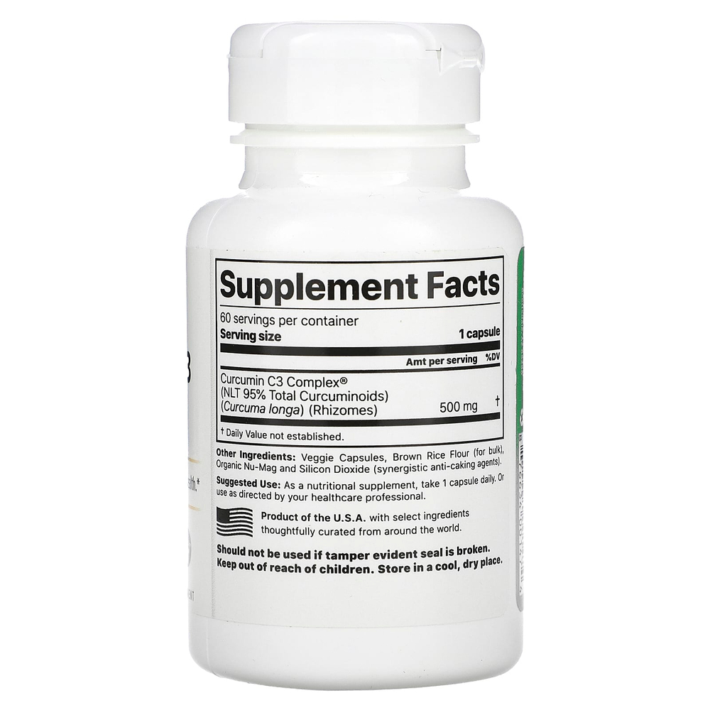 Jigsaw Health, Curcumin C3 Complex, 60 капсул (500 мг в 1 капсуле)