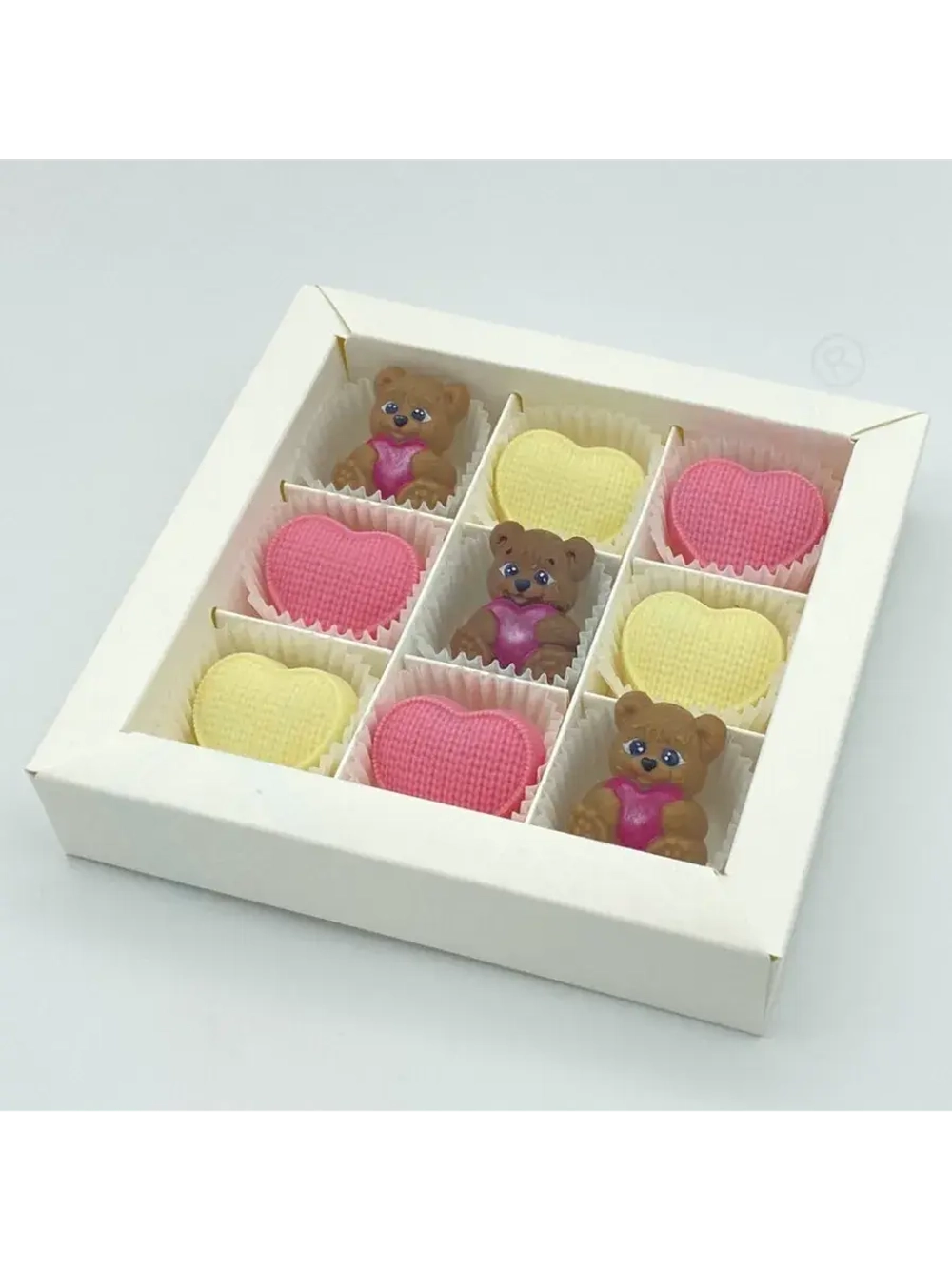 Пластиковая форма для конфет Мишка с сердцем МИНИ