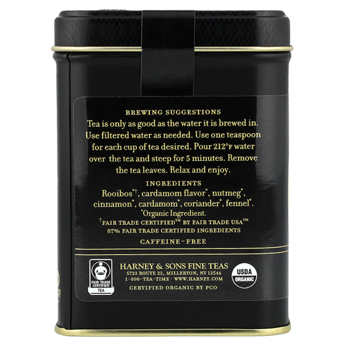 Harney & Sons, травяной чай, органический ройбуш, без кофеина, 112 г (4 унции)