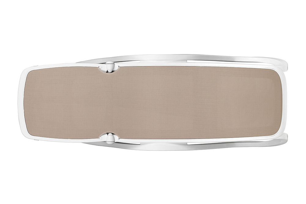 Шезлонг Nardi Omega бело-коричневый стопирующийся, 194х91х69см