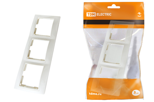 Рамка 3-ая Таймыр горизонтальная белая TDM