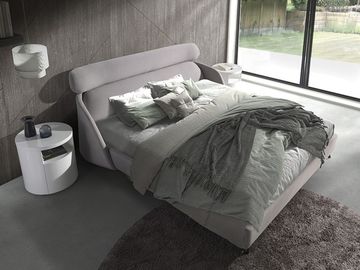 Кровать 7161/GC1725 Angel Cerda из светло-серой ткани 180 x 200 см