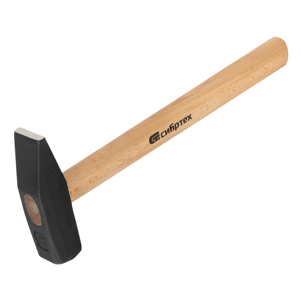 Молоток слесарный, 1000 г, квадратный боек, деревянная рукоятка// Сибртех