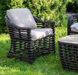 "Ницца" лаунж-зона из искусственного ротанга, цвет бронзовый