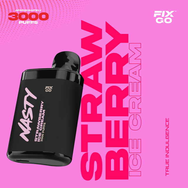 Одноразовый Pod Nasty Fix Go - Strawberry Ice Cream (3000 затяжек)