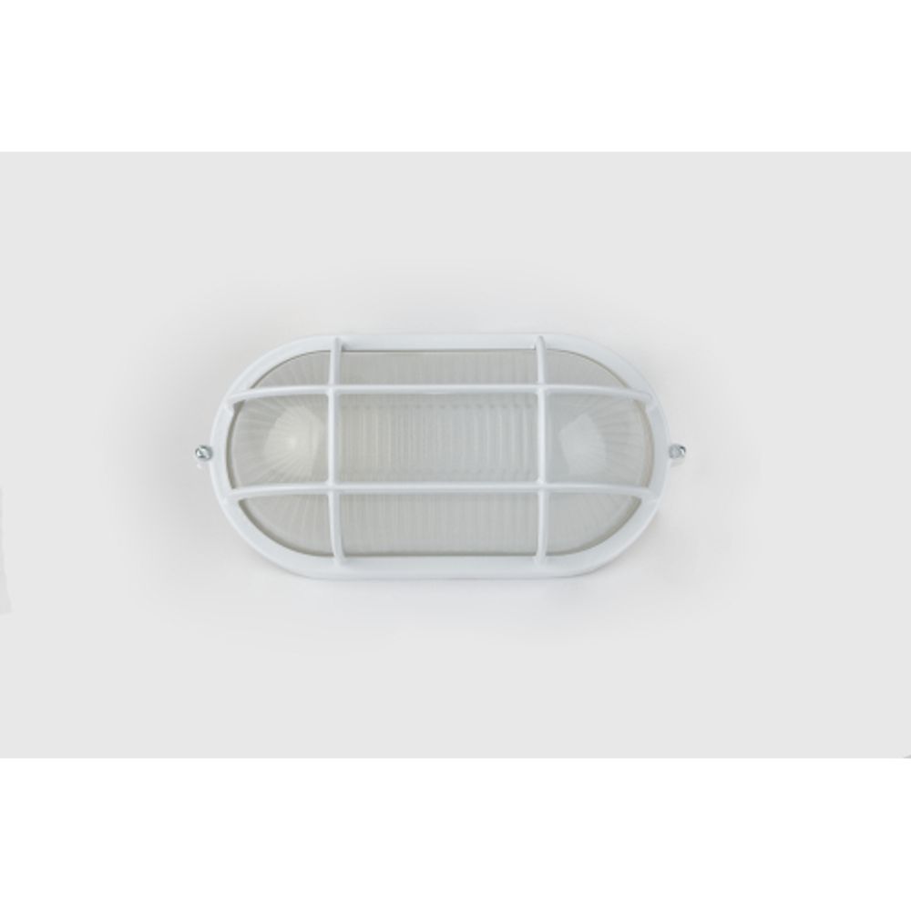 Светильник ЭРА НБП 04-60-002 Акватермо алюминий/стекло решетка IP54 E27 max 60Вт 212х105 овал белый