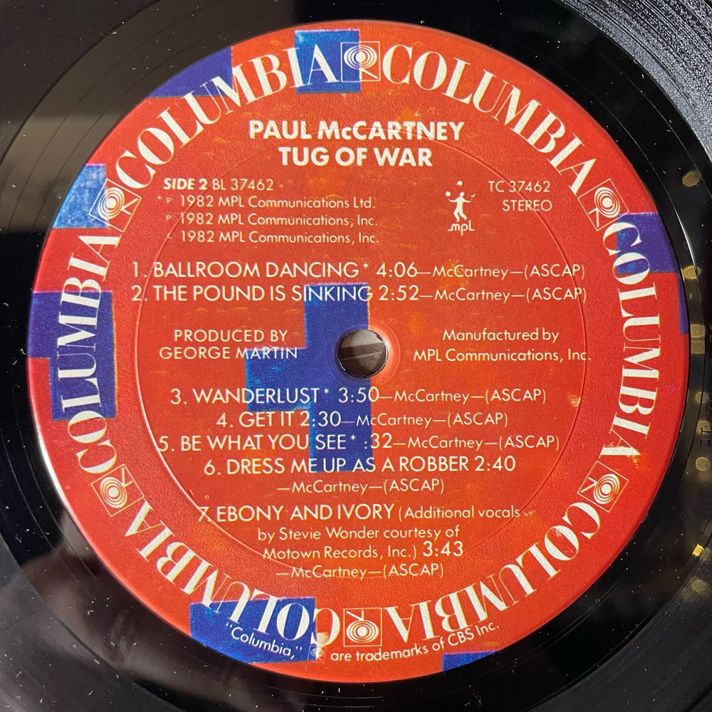 Винтажная виниловая пластинка LP Paul McCartney Tug Of War (США 1982)