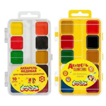 Акварель медовая 10 цветов, без кисти, пластик (Каляка-Маляка)