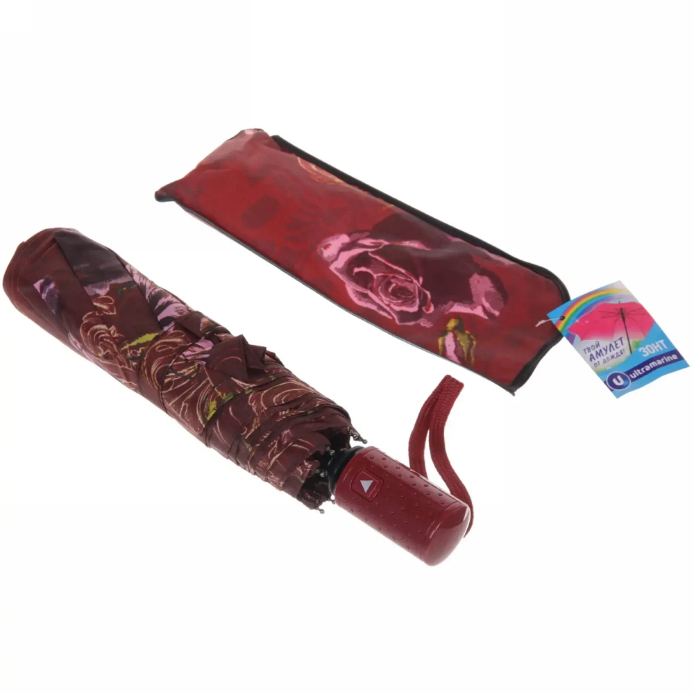 Зонт женский полуавтомат «Ultramarine - Олимпия», цвет микс, 8 спиц, d-100см, длина в слож. виде 30см