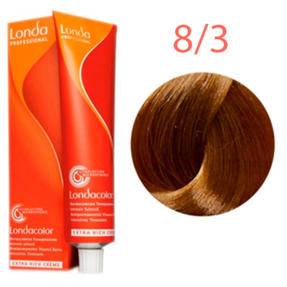 Londa Color инт.тонирование, 8/3 светлый блонд золотистый, 60мл