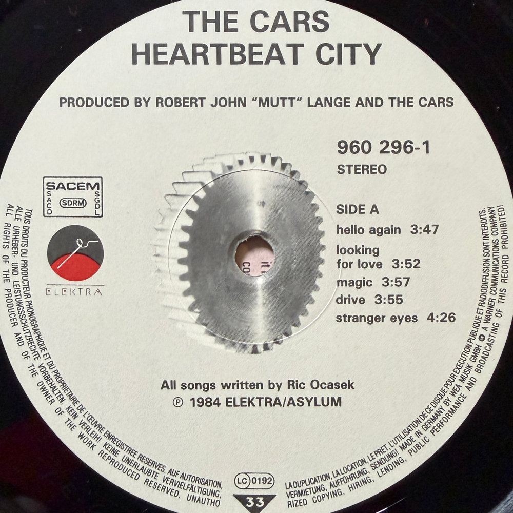 The Cars ‎– Heartbeat City (Франция 1984г.) Т