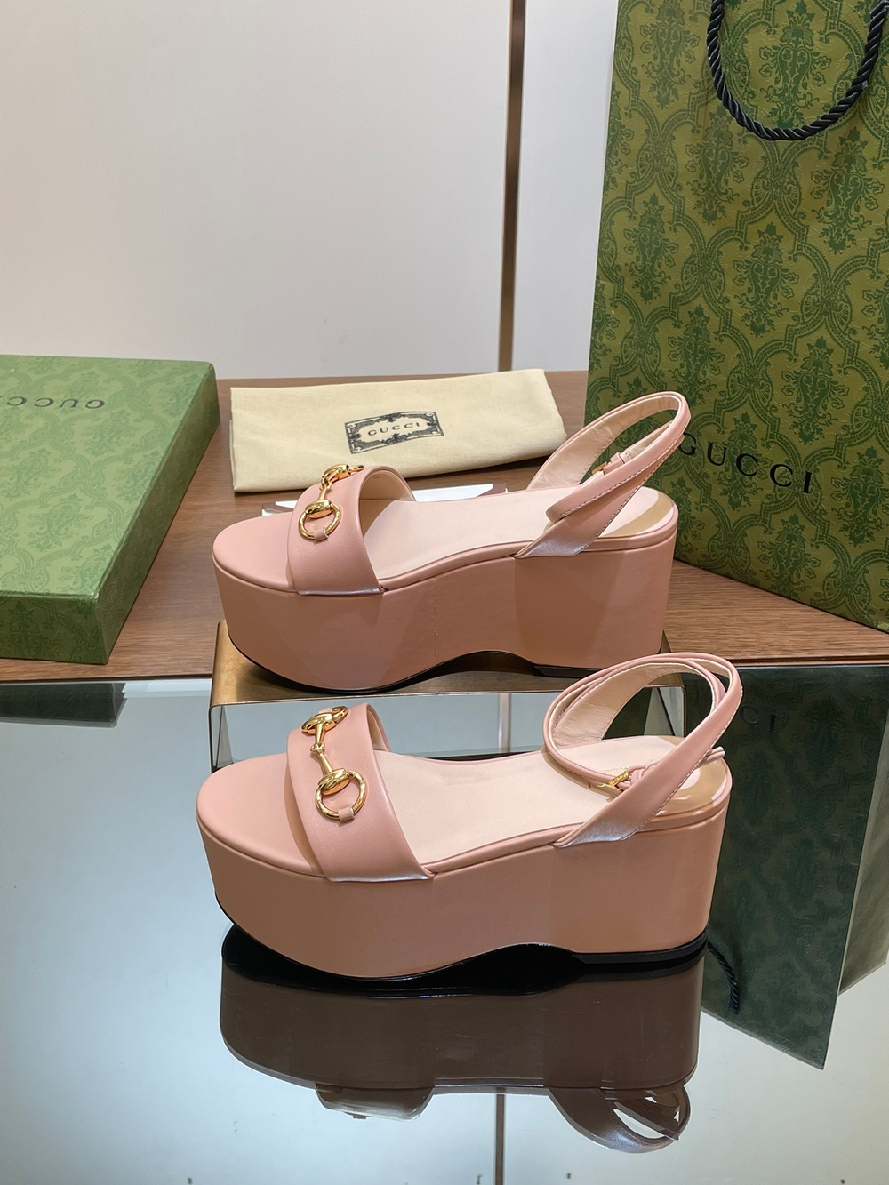 Gucci Horsebit Flatform Sandal