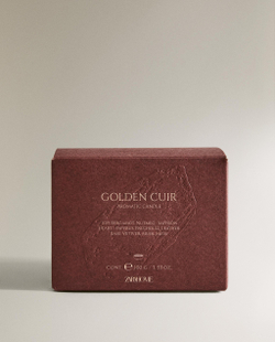Zara Home Свеча ароматическая Golden Cuir 100 г, растительный воск, аромат восточный древесный, Коричневый