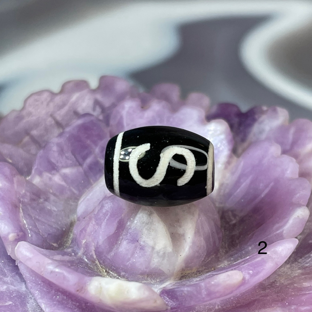 59635 Агат Бусина Дзи Денежный крючок 10*14мм-60