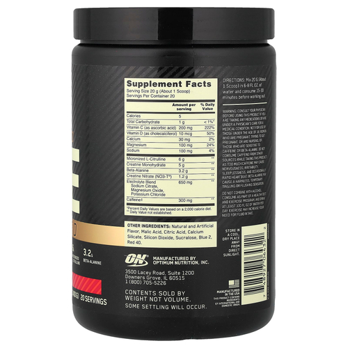 Optimum Nutrition, Gold Standard Pre Advanced, Berry Blast, 400 г (14,1 унции)