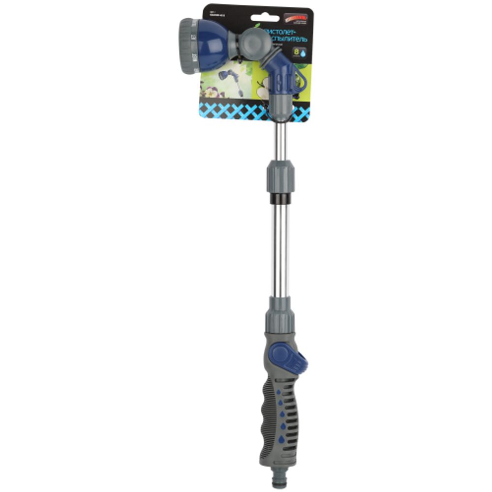 Пистолет распылитель для полива GREEN APPLE GACHW-618 телескопический, 46 см - 61 см, 8 режимов | Аксессуары для полива Green Apple