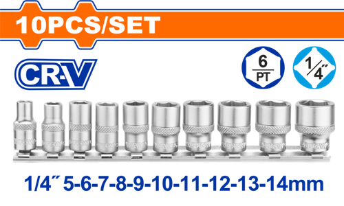 Набор торцевых головок 1/4" 10 шт (5/20) WADFOW WST4410
