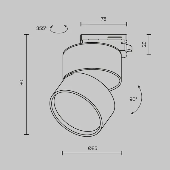 Трековый светильник Онда / ONDA Unity 4000K 12Вт 120° Technical tr007-1-12w4k-b