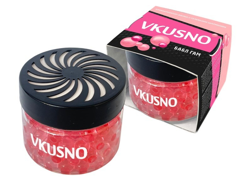 Ароматизатор на панель с гелевыми шариками  Vkusno  Бабл-гам (AZARD)