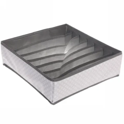 Кофр - органайзер для хранения вещей «ЭКЛАТТ», цвет пыльно - серый, 7 отделений, 32*32*10см