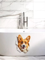 Наклейка с собачкой корги интерьерная прикольная