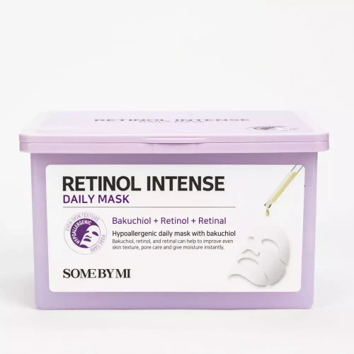 SOME BY MI Антивозрастная тканевая маска для лица с ретинолом и бакучиолом для ежедневного использования - RETINOL DAILY MASK 30шт