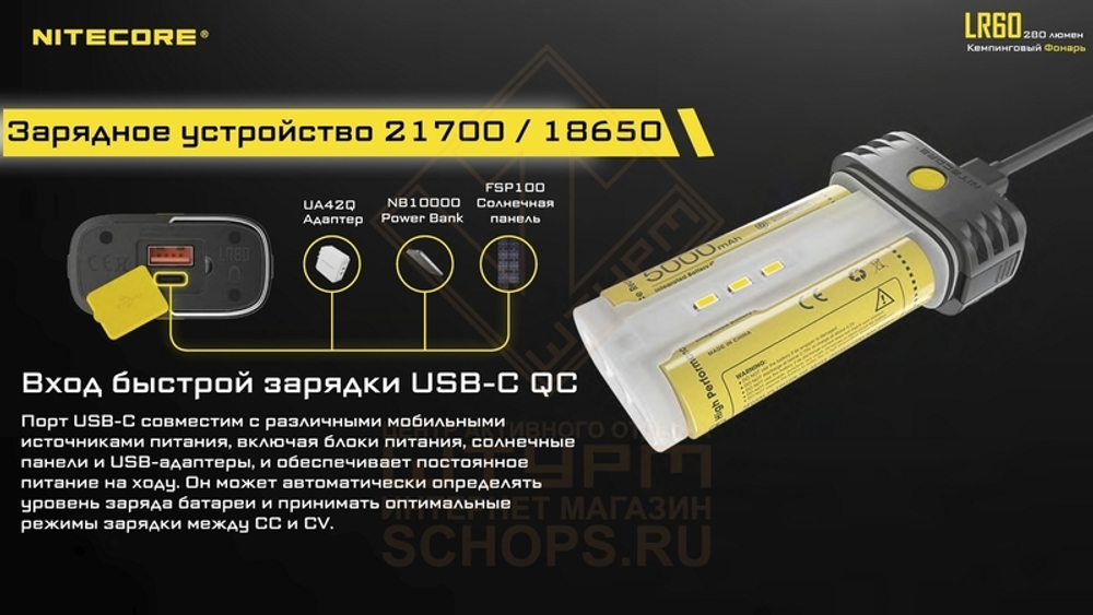 Фонарь кемпинговый Nitecore LR60 Kit +АКБ 21700 2шт