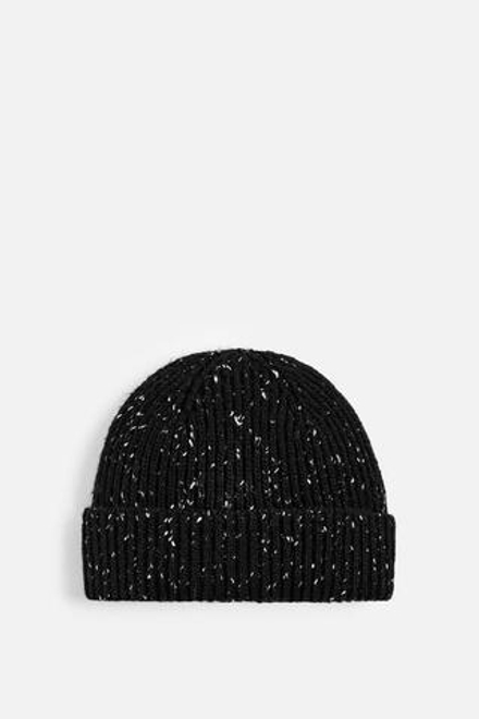 ZARA ШАПКА ИЗ РЕЛЬЕФНОЙ ПРЯЖИ, ЧЕРНЫЙ