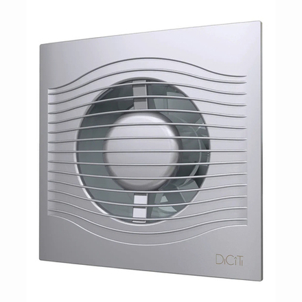 Вентилятор осевой вытяжной DiCiTi SLIM 4C Gray metal, с обратным клапаном, D 100 мм, 7,8 Вт