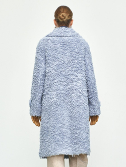 Премиальная шуба чебурашка Люкс эко-мех, голубая, SilverFox