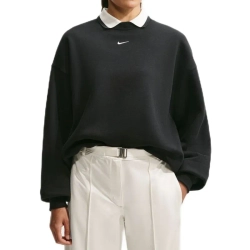 Женская теннисная куртка Nike Studio Fleece Medium Weight Oversized Crew - black/white