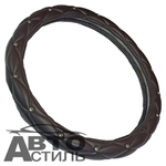 Оплетка на руль круглая Coolpart DIAMOND (37*38) ромб к/з кофейный СТРАЗЫ F5068CF