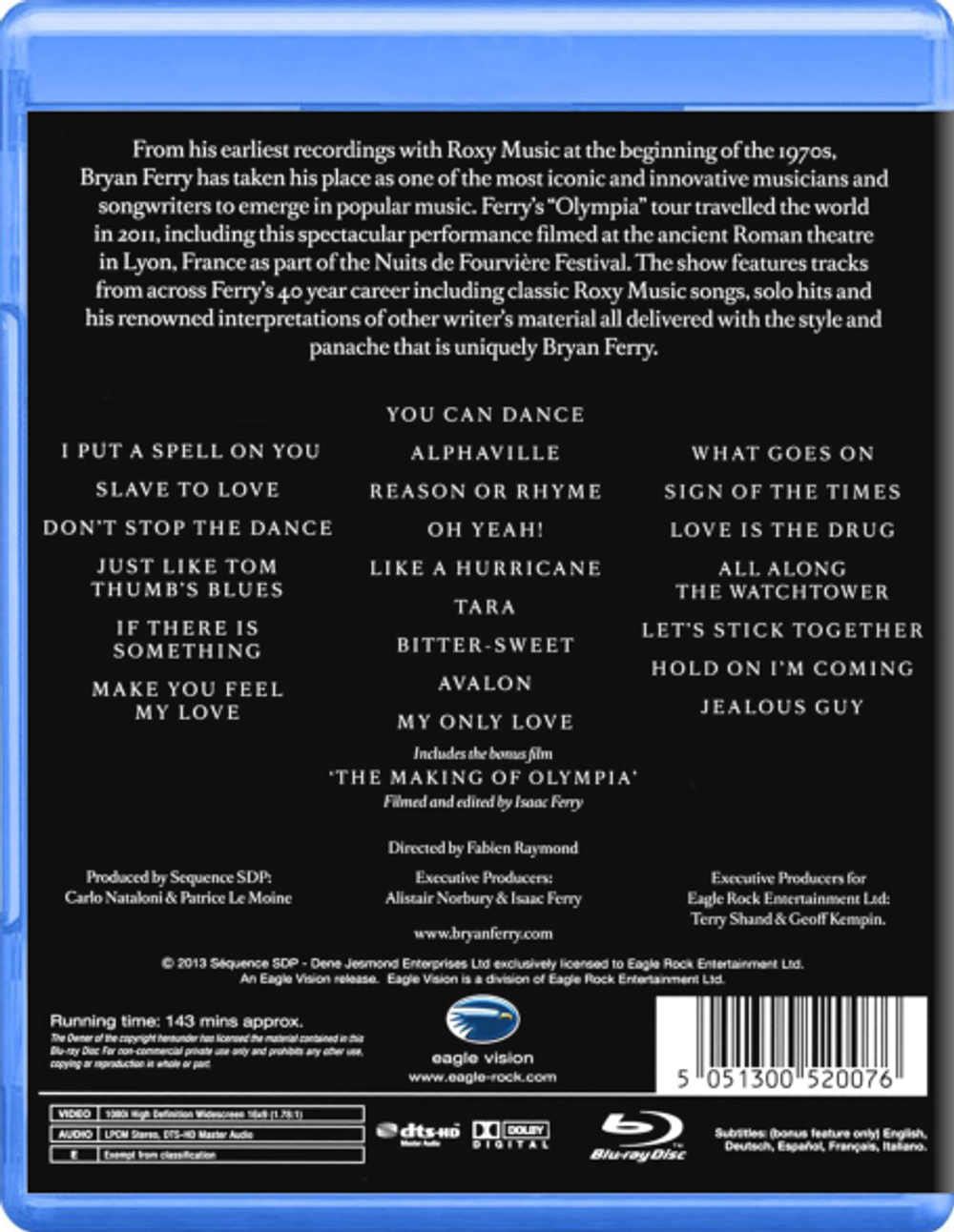 Bryan Ferry / Live In Lyon (Blu-ray)