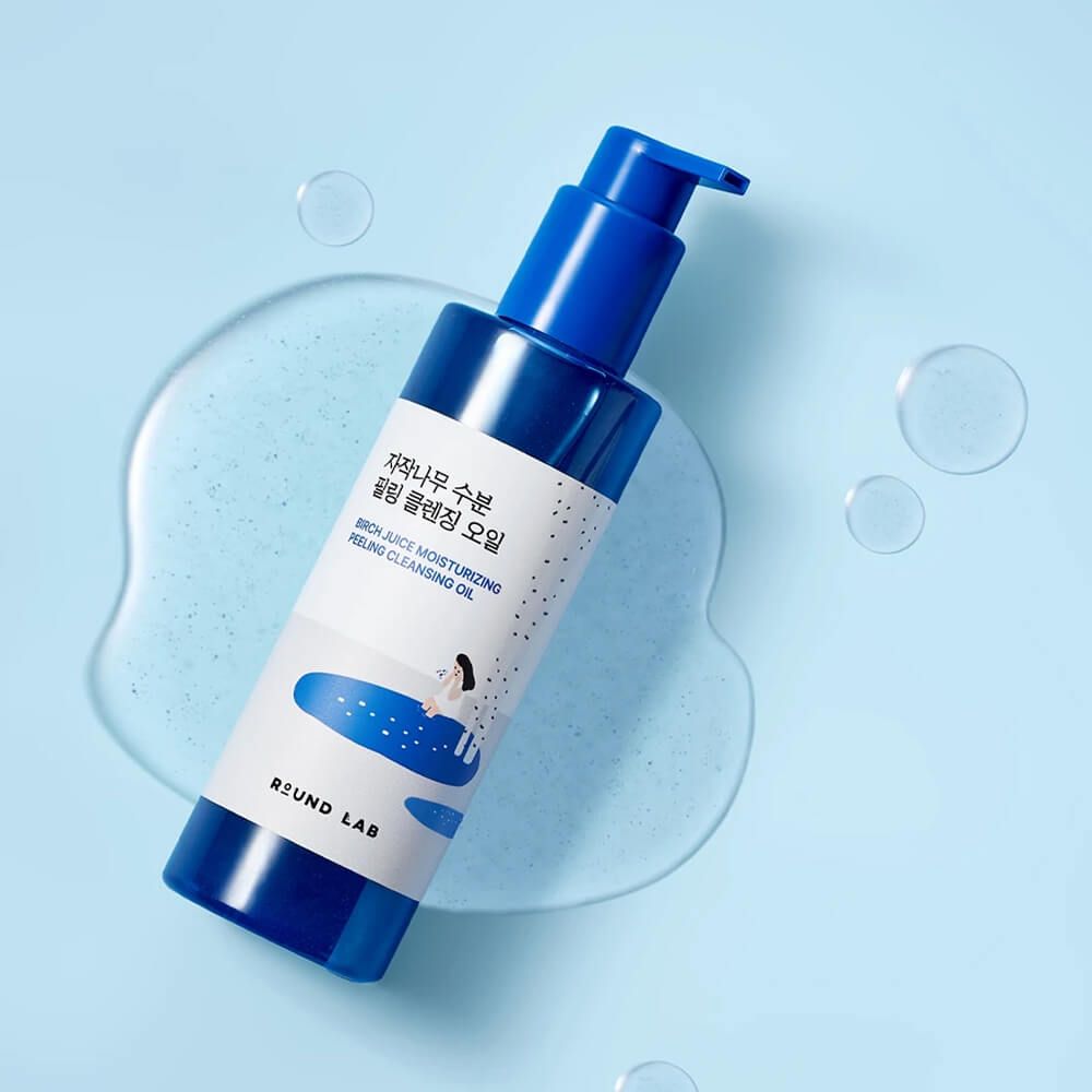 Гидрофильное масло с берёзовым соком и кислотами Round Lab Birch Juice Moisturizing Peeling Cleansing Oil 200 мл