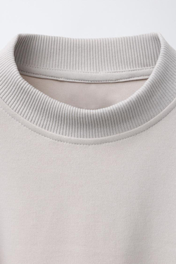 ZARA КОМПЛЕКТ ИЗ ТОЛСТОВКИ И БРЮК WIDE LEG ИЗ ТКАНИ ИНТЕРЛОК, ЦВЕТ ЛЬДА