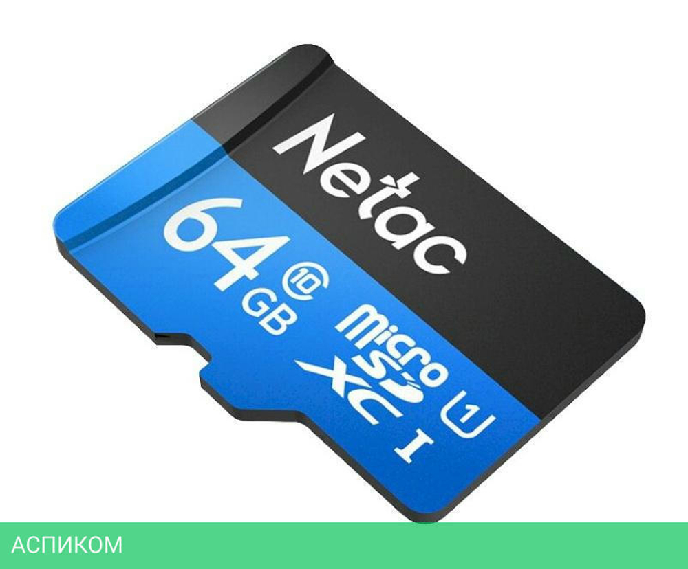 Карта памяти Netac P500 Standard 64GB + адаптер (NT02P500STN-064G-R)