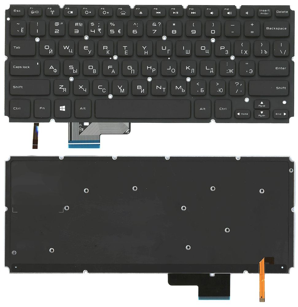 Клавиатура (0581KD) для ноутбука Dell XPS 14R Series (Черная)