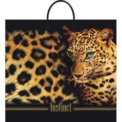 Пакет с пластиковой ручкой ПВД 38х35 (90 мкм) "Инстинкт" лам. (10/100 шт.) Интерпак