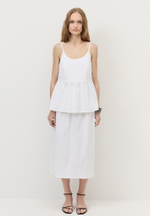 Топ с баской из фактурного хлопка