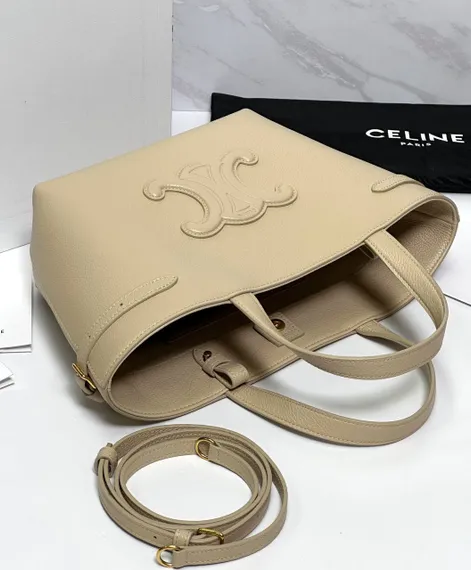 Сумка CELINE MINI CABAS ANAIS ИЗ ТЕЛЯЧЬЕЙ КОЖИ, Бежевая