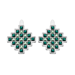 "Topic" серьги в родиевом покрытии из коллекции "Digital" от Jenavi с английским замком