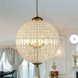 Элегантная подвесная люстра с шарообразным плафоном из фактурного стекла