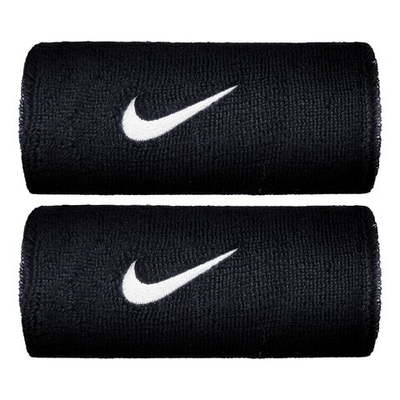 Nike Swoosh Doublewide Wristband 2 Pack - Dark Blue, White