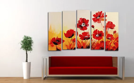 Модульная картина"Полевые бутоны"