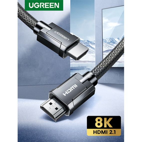Кабель Ugreen HD135 8K HDMI 2.1 Male To Male Cable в оплетке 1 м (70319) серый